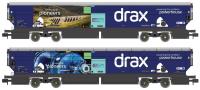 IIA-D Biomass hopper wagons in Drax Power 'Renewable Pioneers' alternative livery - pack of 2 (Version A) - exclusive to Rails of Sheffield