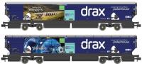 IIA-D Biomass hopper wagons in Drax Power 'Renewable Pioneers' alternative livery - pack of 2 (Version B) - exclusive to Rails of Sheffield