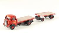 N032 AEC Monarch flatbed & drawbar trailer 'Wynns Heavy Haulage' (circa 1946-1956)