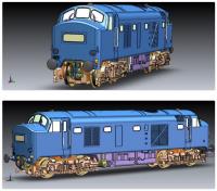 Class 23 Baby Deltic D5909 in BR blue with full yellow front end - Cancelled from production