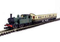 Train pack with Class 14xx/48xx 0-4-2 loco 4866 in GWR green with shirtbutton & S/B autocoach 190