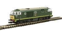 Class 35 Hymek D7057 in BR two tone green with small yellow panel