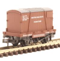4 wheel conflat with container "British Railways - Furniture removals"