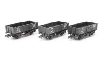 NR-40WPack Pack of 3 x 5-Plank Open Wagons - 'GW' 109458 in plain card box