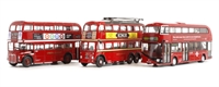 OM49904 3 Piece London Transport Bus Set 'Then and Now' - Trolley Bus, Routemaster and New Bus for London