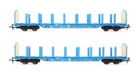 OO-Rfnoos-B Touax Blue IWA Rfnoos Timber Wagon Twin Pack