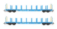OO-Rfnoos-C Touax Blue IWA Rfnoos Timber Wagon Twin Pack