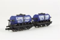 6-Wheel Milk Tank Wagons x 2 'Express Dairy' (Limited Edition 2xNB028)