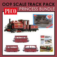 PM-Bundle2 Peco OO9 Scale Ffestiniog Railway Maroon "Princess" Starter Set Bundle