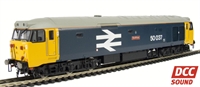 Class 50 50037 ''Illustrious'' in BR large logo blue with sound