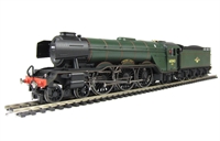 Class A3 4-6-2 60043 "Brown Jack" in late BR Green with double chimney and smoke deflectors.