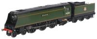 Class 7P6F 'West Country' 4-6-2 34046 "Braunton" in BR green with early emblem
