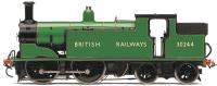 Class M7 0-4-4T 30244 in SR malachite green with British Railways lettering