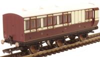 6 wheel brake 3rd 7463 in LNWR livery - with interior lights
