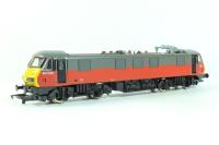 Class 90 90020 "Sir Michael Heron" in Parcels Sector Red & Black