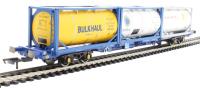 KFA Intermodal wagon in Touax livery with 3 tanktainers (Bulkhaul, InterBulk, Van Den Bosch) - Sold out on pre-order