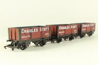 7-Plank Open Wagon pack in Charles Stott livery - No. 78, 81 & 87 - Pack of three