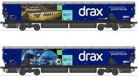 Biomass wagon in 'Drax Northern Powerhouse' livery 83700698160-4 & 83700698070-5 - pack of 2