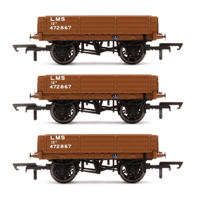R60188x3 Set of 3 LMS Bauxite 3 Plank Wagons