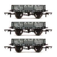R60189x3 Set of 3 E. Marsh Grey 3 Plank Wagons