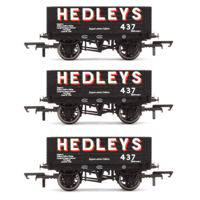 R60192x3 Set of 3 Hedleys Black 6 Plank Wagons
