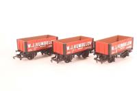 W J Rumbelow 7 Plank Wagon - Three Wagon Set 10 11 12
