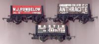 R6117 5-plank open wagons  - "W.J.Rumbelow", "Martin", "Ammanford Colliery." - Pack of 3