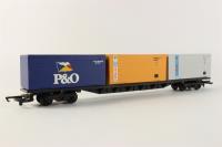 Bogie container wagon with 3 x 20ft containers "P&O"