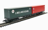 Bogie container wagon with 2 30ft containers "Waterfront & Linea Mexicana"