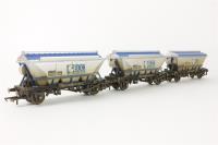 ECC 2 Axle China Clay Hoppers (CDA) - Three Wagon Pack (Weathered) 375125 375126 375127