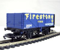7-plank open wagon in blue - Firestone Tyres, Brentford - No. 2004