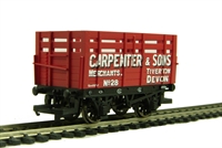 R6496 5 plank coke wagon with coal rails 'Carpenter & Sons' Tiverton No 28