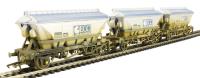 Pack of 3 CDA china clay hoppers in ECC silver and blue - weathered