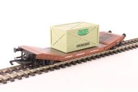 Lowmac well wagon E280197 in BR bauxite with removable load - Railroad Range