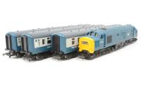 Class 37 37130 in BR Blue with 4 x Blue/Grey Mk.II Coaches - separated from train set