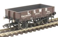 3-plank open wagon LSWR Engineers Dept 316 in LSWR brown