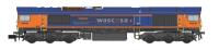 Class 66 66720 'Wascosa' in GBRf blue & orange with Wascosa branding and 'Bugeye' lights - Digital Sound Fitted