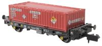 PFA 30.4t flat wagon with half height nuclear containers - Direct Rail Services red - pack of 3 (Version O)