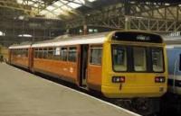 Class 142 'Pacer' 2-car DMU 142003 in Greater Manchester PTE orange - "Barrow / Manchester Victoria"