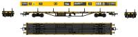 62ft Salmon bogie flat wagon in BR engineers yellow with modern ASF bogies - DB996110