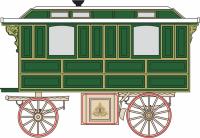 SLW001 Showman's Living Wagon in green & cream