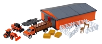 SS-33233 Kubota Farm Vehicles with Machine Shed Playset