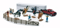 SS-38075-B Rodeo Playset with Fifth Wheel Trailer and Red Truck  (d)