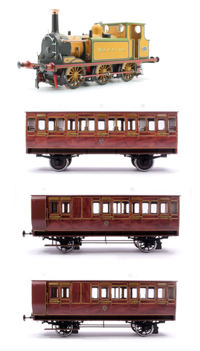 STROUDLEYx4 Set of 4 Terrier A1 Tank Locomotive & Stroudley 4 Wheel Coaches