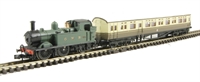 Train pack with Class 14xx 0-4-2 loco 1467 in GWR green & autocoach in chocolate & cream with GWR crest