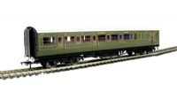 SR dark olive Maunsell 6 compartment brake third composite coach 4049