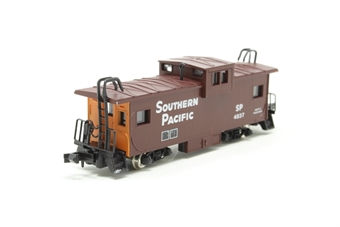 Cupola extended vision caboose of the Southern Pacific - red with safety orange ends 4835