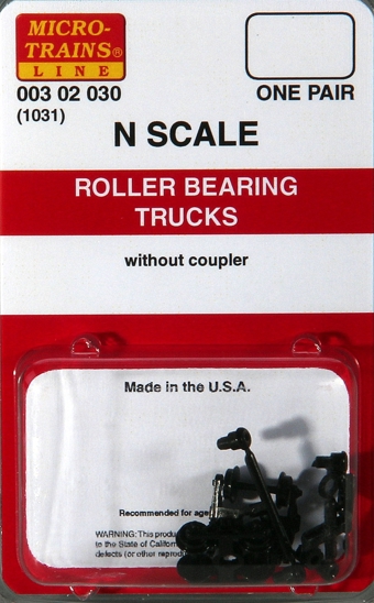(1031) Roller Bearing Trucks without Couplers (1 Pair)