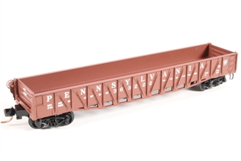 50' fishbelly composite side drop end gondola of the Pennsylvania Railroad - red 363222