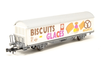 Refrigerated van 'Migros Biscuits Glaces' of the SBB